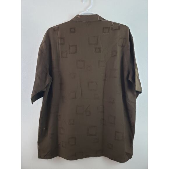 (J5) Vintage Maltos Men's Shirt Size XXL Button Down Embroidery Brown Sheer - Picture 4 of 7